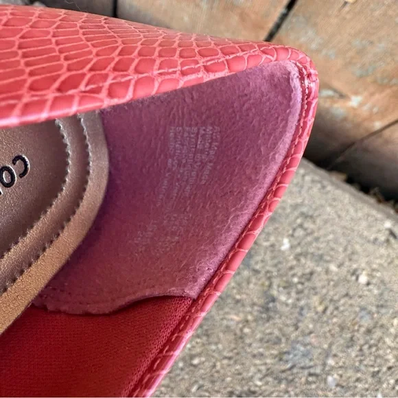 COMFORT PLUS Women’s Pink Coral Pointer Toe Snake Print Pump Heel Size 8.5 - Picture 12 of 12